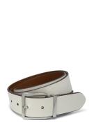 Reversible Crosshatch Leather Belt Bælte Multi/patterned Lauren Ralph Lauren