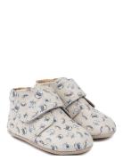 Beginners™ Velcro Print Slippers Hjemmesko Blue Pom Pom
