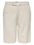 Carcaro Hw Linen Bl Bermu Shorts Bottoms Shorts Bermudas Beige ONLY Carmakoma