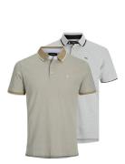 Jjepaulos Polo Ss 2Pk Mp Noos Tops Polos Short-sleeved Beige Jack & J S