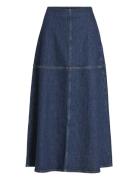 Vijaf Hw A-Line Ankle Denim Skirt Dbd007 Skirts Knee-length & Midi Skirts Navy Vila