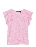 Vmtassa Sl Frill Top Noos Tops Blouses Short-sleeved Pink Vero Moda