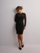 Michael Kors - Langærmede kjoler - Black - Sheer Block Mini Drs - Kjoler - Long sleeved dresses