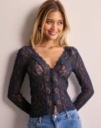 Nelly - Blå - Gorgeous Lace Blouse Top