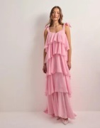 Vero Moda - Pink - Vmfelicia Tiestrap Ruffle Maxi Dres