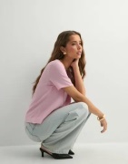 Pieces - Pink - Pcanna Ss O-Neck Top Noos Wvn Bc