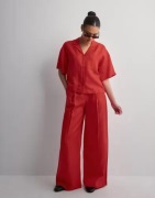 Selected Femme - Rød - Slflyra Hw Wide Linen Pant B