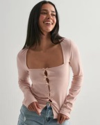 Nelly - Pink - Square Bow LS Top