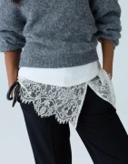 Nelly - Hvid - Lace Mini Skirt