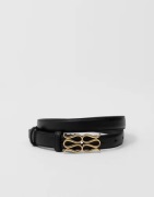 Malina - Sort - Monogram Leather Belt