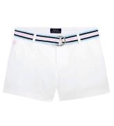 Polo Ralph Lauren Shorts - Classics - Hvid m. BÃ¦lte
