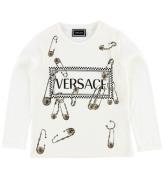 Versace Bluse - Creme m. SikkerhedsnÃ¥le