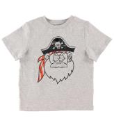 Stella McCartney Kids T-shirt - GrÃ¥meleret m. Pirat/Patches