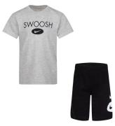 Nike ShortssÃ¦t - T-shirt/Shorts - Swoosh - Sort/GrÃ¥
