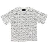 Emporio Armani T-shirt - Hvid/Sort m. Tekst