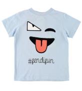 Fendi Kids T-shirt - LyseblÃ¥ m. Ansigt