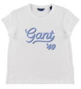 GANT T-shirt - Gant Script - Hvid m. LyseblÃ¥