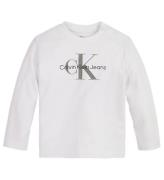 Calvin Klein Bluse - Monogram LS T-Shirt - Bright White