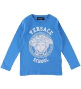 Versace Bluse - Medusa - Blå/Hvid