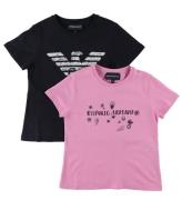 Emporio Armani T-shirts - 2-pak - Navy/Flamingo