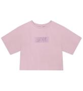 DKNY T-shirt - Cropped - Lilla m. FrottÃ©