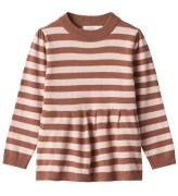 Fliink Bluse - Strik - Viskose - Alilly - Carob Brown/Peach Whip