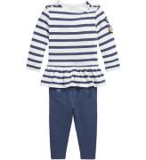 Polo Ralph Lauren Bluse/Leggings - Navy/Hvid