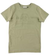 GANT T-shirt - Tonal Shield - Beige Green