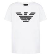 Emporio Armani T-shirt - Hvid m. Navy