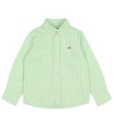 GANT Skjorte - Oxford - Slime Green/Hvidstribet