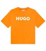 HUGO T-shirt - Light Mango m. Hvid