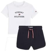 Tommy Hilfiger SÃ¦t - T-shirt/Shorts - Hvid/Navy