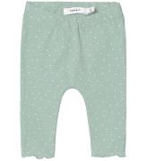 Name It Leggings - NbfHadot - Silt Green m. Struktur