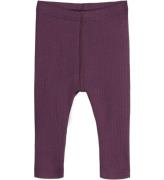 Hust and Claire Leggings - Rib - Uld - Lee - Plum Wine