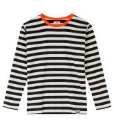 Mads NÃ¸rgaars Bluse - Midi Rib Tobino - Ecru/Black/Orange