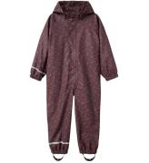 Name It Regndragt m. Fleece - NmfDry10 - Huckleberry m. Blomster