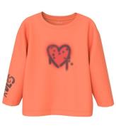 Name It Bluse - NmfNoa - Fusion Coral m. Hjerte