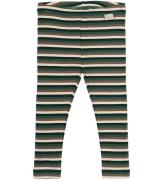 Petit Piao Leggings - Rib - Modal - Emeralda Green Multi Stripe