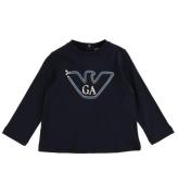 Emporio Armani Bluse - Navy m. Logo