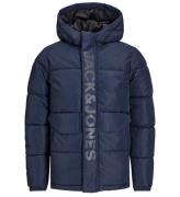 Jack & Jones Dynejakke - JcoSpeed - Navy Blazer/Tone In Tone Log