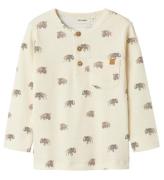 Lil' Atelier Bluse - Rib - NmmGavo - Turtledove m. Print