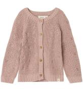 Lil' Atelier Cardigan - Strik - NmfEmlen - Shadow Gray m. Blomst