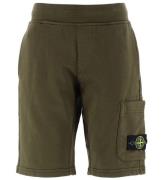 Stone Island Sweatshorts - Military Green m. Logo