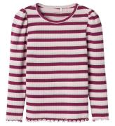 Name It Bluse - Rib - NmfBalisa - Boysenberry m. Striber/Glimmer